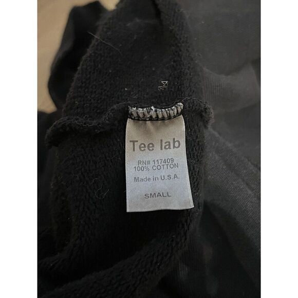 Frank & Eileen Mens Black Cropped Sweater Side Zipper Size Small Full Zip - Picture 4 of 4